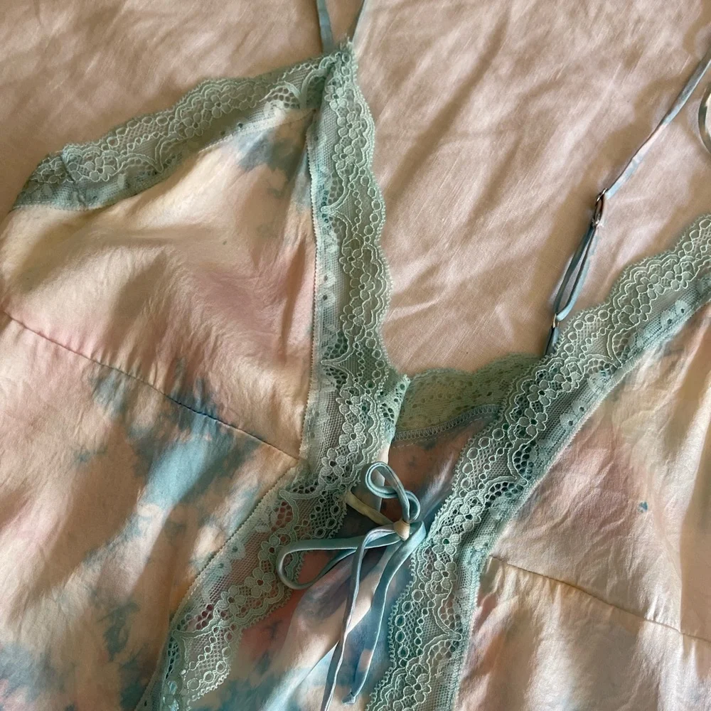 Frankies Bikinis Rainbow Tie Dye Lace Tank - Picture 3 of 3